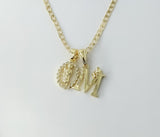 14K gold plated double pendants Saint Jude necklace on 3mm Cuban chain jewelry.

Gold plated Saint Jude double pendants