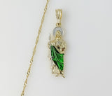 Plated Small Multicolor Saint Jude 14K Twist Chain Necklace