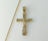 Plated Cross 2mm Rope/Braided Chain Necklace