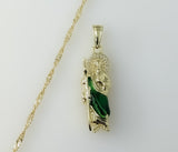 Plated Dainty Multicolor Saint Jude 14K Twist Chain Necklace