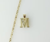 Plated Dainty Letter "M" 2.5mm Star Chain Necklace