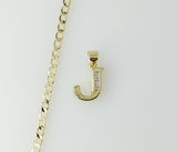 Plated Dainty Letter "J" 14K 3mm Cuban Chain Necklace
