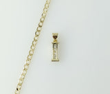 Plated Dainty Letter "I" 14K 3mm Cuban Chain Necklace