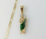 Plated Dainty Multicolor Saint Jude 3mm Figaro Chain Necklace