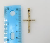 Plated Small Cross 3mm Figaro Chain Necklace