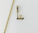 Plated Dainty Letter "L" 2mm Rope/Braided Chain Necklace