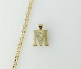 Plated Dainty Letter "M" 3mm Star Chain Necklace