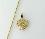 Plated Dainty Heart "My 15" Quince 2mm Rope/Braided Chain Necklace