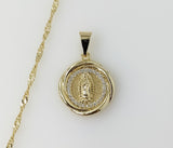 Plated Dainty Virgin Mary 14K Twist Chain Necklace