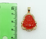 A delicate gold-plated Buddha pendant in mariner anchor shape.
A small gold-plated Buddha figurine with anchor design.
A