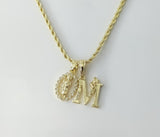 Gold plated double Saint Jude pendants on a braided chain necklace.
A dainty rope braided chain necklace with double Sai