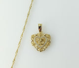 Gold plated 14K twist chain necklace with small heart pendant and delicate chain.

Gold plated dainty twist chain neckla
