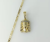 Plated Jesus 3mm Figaro Chain Necklace