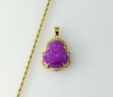 Gold plated 2mm rope and braided chain Buddha pendant necklace.