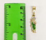 Plated Multicolor Dainty Saint Jude Pendant and Cuban Link Chain Set*