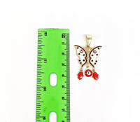 Plated Butterfly With Eyes Pendant and Chain Set