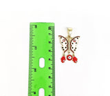 Plated Butterfly With Eyes Pendant and Chain Set
